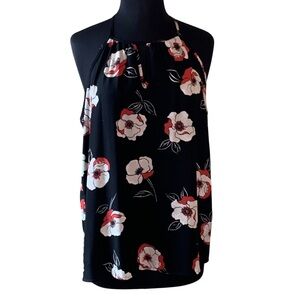 Allison Joy Black Floral Halter Top